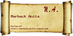 Marbeck Anita névjegykártya